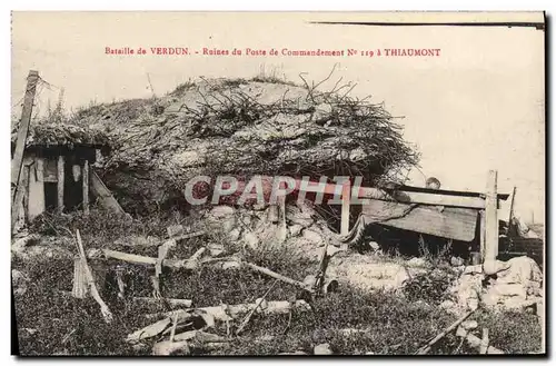 Ansichtskarte AK Verdun Ruines du Poste de Commandement a Thiaumont Militaria