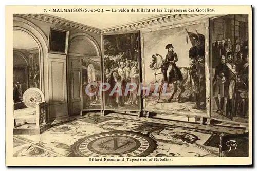 Cartes postales Malmaison Le Salon de Billard et les Tapisseries Napoleon 1er