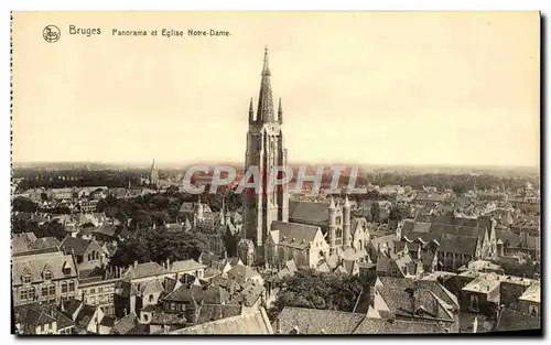 Cartes postales Bruges Panorama Et Eglise Notre Dame