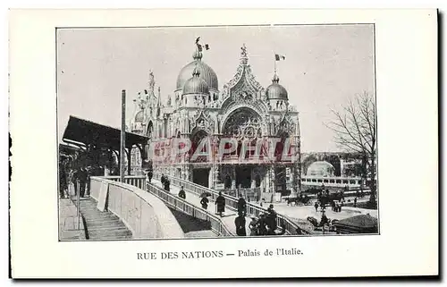 Cartes postales Paris Exposition de 1900 Rue Des Nations Palais De I&#39Italie