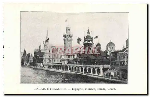 Cartes postales Paris Exposition de 1900 Palais Etrangers Espagne Monaco Suede Grece