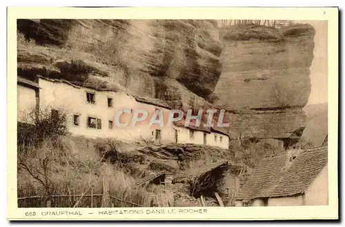 Cartes postales Graufthal Habitations Dans Le Rocher