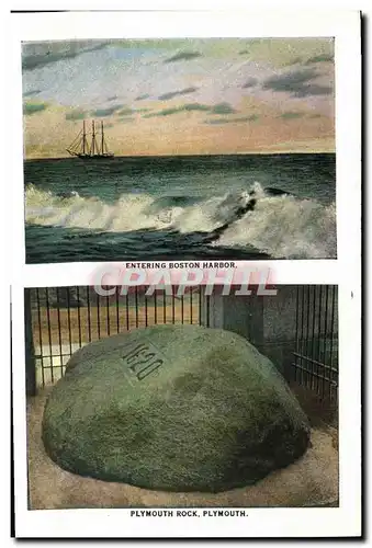 Ansichtskarte AK Entering Boston Harbor Plymouth Rock Plymouth Longfellox Home Cambridge Elmwood James Russell Lo