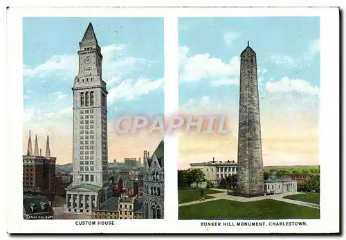 Cartes postales Custom House Bunker Hill Monument Charlestown Summer street from Washington