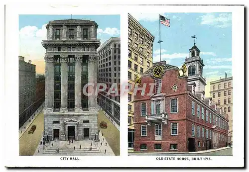 Cartes postales City Hall Old State House Built MIT Cambridge