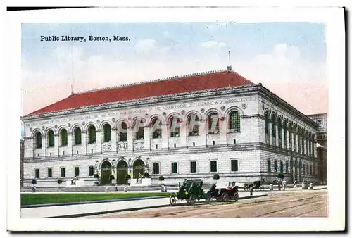 Ansichtskarte AK Public Library Boston Mass Commonwealth Ave from Hotel Somerset Bibliotheque