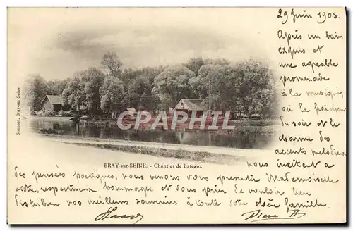 Cartes postales Bray Sur Seine Chantier De Bateaux