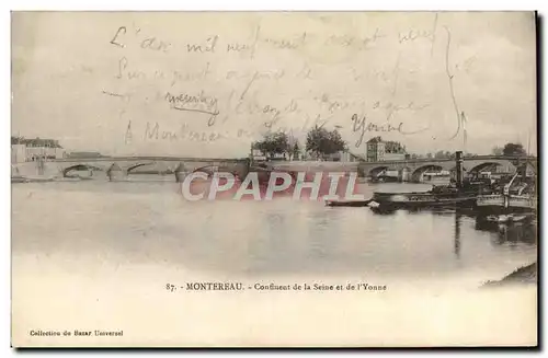 Ansichtskarte AK Montereau Confiuent De La Seine Et De l&#39Yonne Bateaux