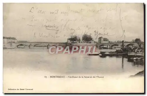 Cartes postales Montereau Confiuent De La Seine Et De l&#39Yonne Bateaux