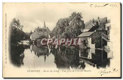 Cartes postales Nemours Bords Du Loing Vue Prise De l&#39Ile Du Moulin