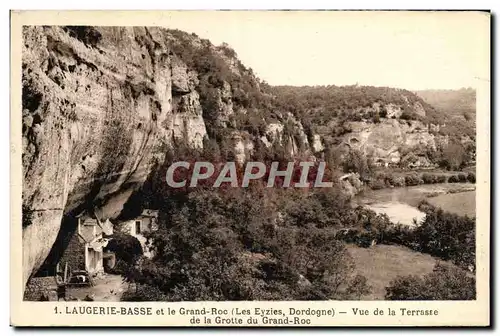 Ansichtskarte AK Laugerie Basse Et Le Grand Roc Vue De La Terrasse De La Grotte Du Grand Roc Les Eyzies