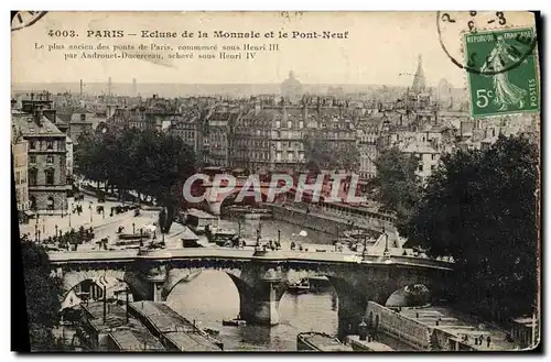 Cartes postales Paris Ecluse De La Monnaie E Le Pont Neuf