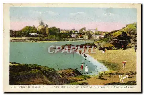 Ansichtskarte AK Pornic Vue Sur La Ville Prise De La Plage De L&#39Anse Aux Lapins