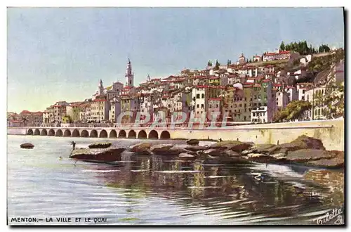 Ansichtskarte AK Menton La Ville Et Le Quai