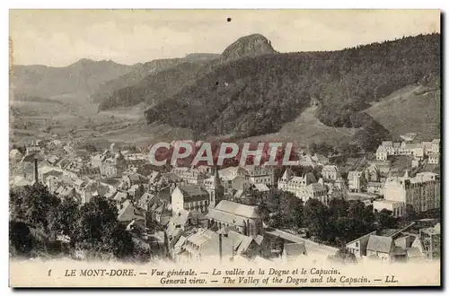 Cartes postales Le Mont Dore Vue Generale La Vallee De La Dogne Et Le Capucin