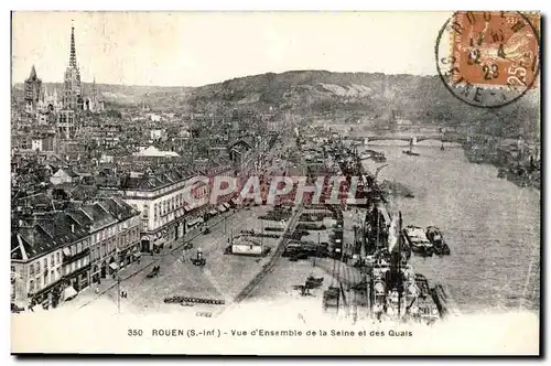 Cartes postales Rouen Vue d&#39Ensemble De La Seine Et Des Quais