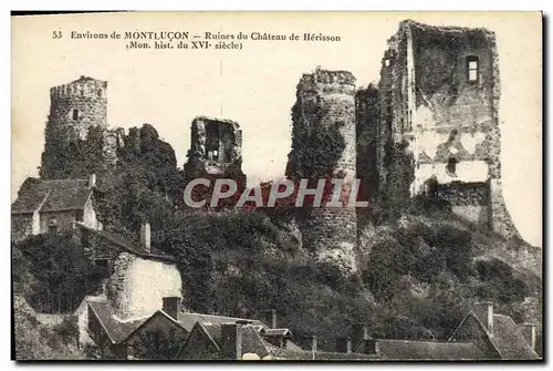 Ansichtskarte AK Environs De Montlucon Ruines Du Chateau De Herisson