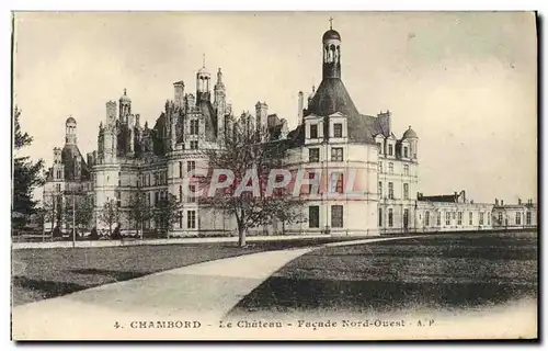 Cartes postales Chambord Le chateau Facade Nord Ouest