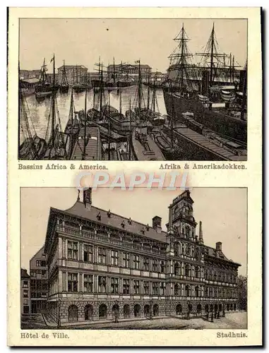 Cartes postales Bassins Africa America Afrika Amerikadokken Hotel De Ville Stadhuis