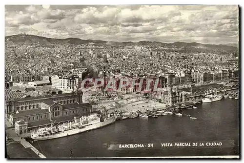 Cartes postales Barcelona Vista Parcial De La Ciudad Bateau