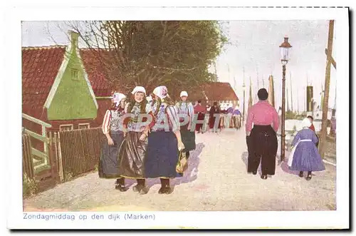 Cartes postales Marken Zondagmiddag Op Den Dijk Folklore