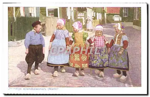 Cartes postales Marken Jouadige Eilandbewoners Enfants Folklore