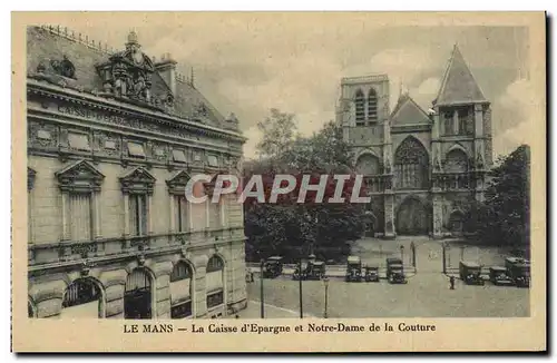 Ansichtskarte AK Le Mans La Caisse d&#39Epargne Et Notre Dame De La Couture