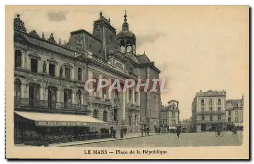 Cartes postales Le Mans Place De La Republique Grand Cafe du Commerce