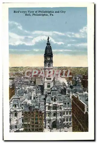 Ansichtskarte AK Bird s&#39Eye View Of Philadelphia And City Hall Philadelphia League Island Navy