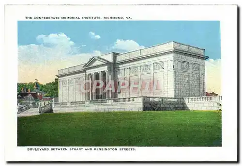 Cartes postales The Confederate Memorial Institute Richmond Va Lee Monument and Monument Avenue