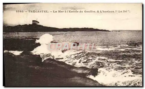 Cartes postales Tregastel La Mer a L&#39Entree du Gouffre A l&#39horizon Le De