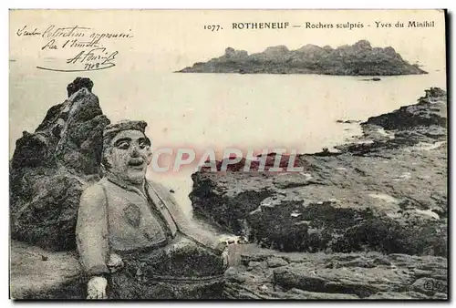 Cartes postales Rotheneuf Rocher Sculptes Yves du Minihil