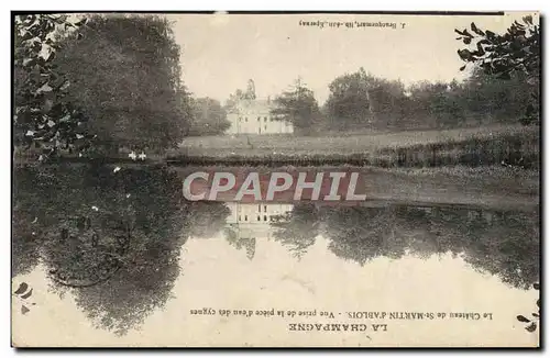 Ansichtskarte AK La Champagne Chateau de St Martin d&#39Ablois Vue prise de la piece d&#39eau des cygnes