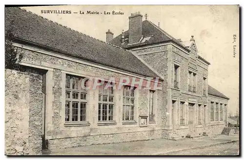 Ansichtskarte AK Survilliers La Mairie Les Ecoles