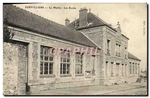 Cartes postales Survilliers La Mairie Les Ecoles