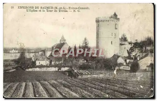 Ansichtskarte AK Environs De Saumur Treves Cunault L&#39Eglise et la Tour de Treves