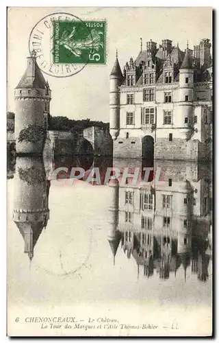 Cartes postales Chenonceaux Le Chateau La Tour des Marques et l&#39aile Thomas Bohier