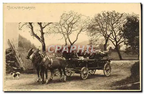 Cartes postales Hochzeitsgaste Voiture Caleche Cheval Folklore