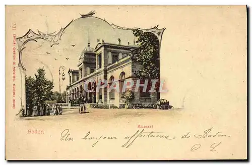 Cartes postales Baden Kursaal Carte 1899