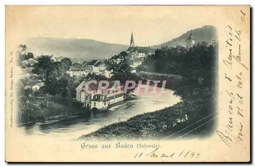 Cartes postales Baden Gruss aux Baden Carte 1899