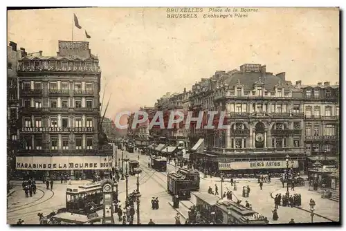 Ansichtskarte AK Bruxelles Place de la Bourse Tramway