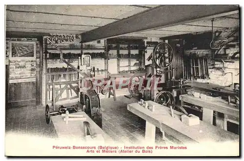 Cartes postales Peruwelz Bonsecours Institution des Freres Maristes Arts et Metiers Atelier du bois