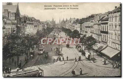 Ansichtskarte AK Anvers Panorama Avenue de Keyser Tramway