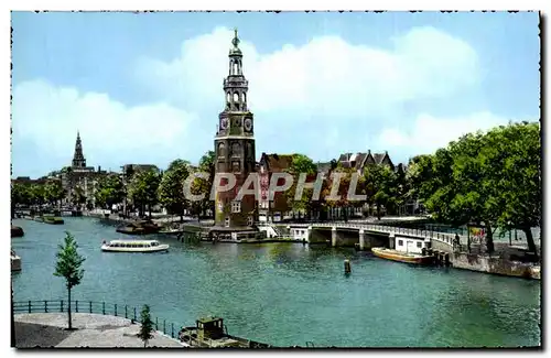 Cartes postales moderne Amsterdam Oude Schans met Montelbaanstoren