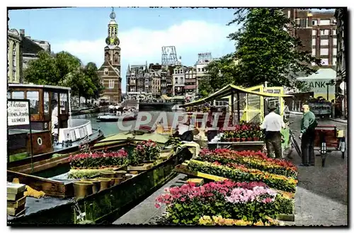 Cartes postales moderne Amsterdam Marche de fleurs Singel