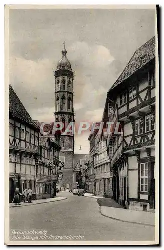 Ansichtskarte AK Braunschweig Alte Waage Mit Andreaskirche