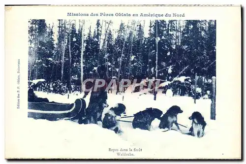 Ansichtskarte AK Missions Des Peres Oblats En Amerique Du Nord Repos Dans La Foret Mackenzie Chiens