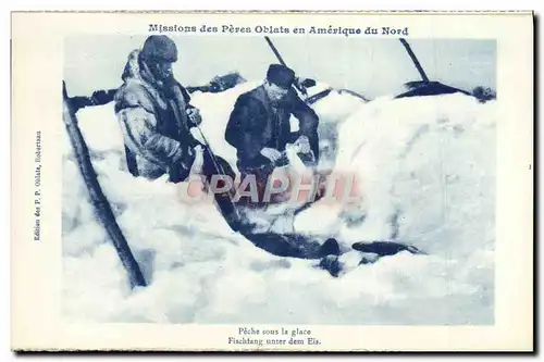 Cartes postales Mission Des Peres Oblats En Amerique Du Nord Peche Sous La Glace Mackenzie