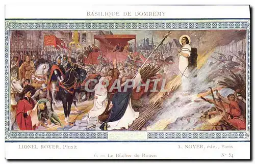 Cartes postales Basilique De Domeremy Lionel Royer Le bucher de Rouen Jeanne d'arc