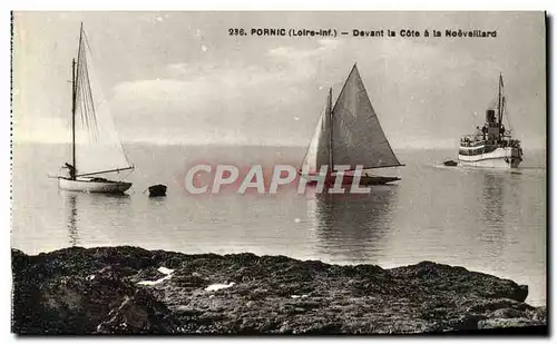 Cartes postales Pornic Devant La Cote A La Noeveillard Bateaux